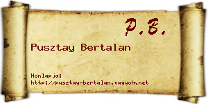 Pusztay Bertalan névjegykártya