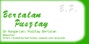 bertalan pusztay business card